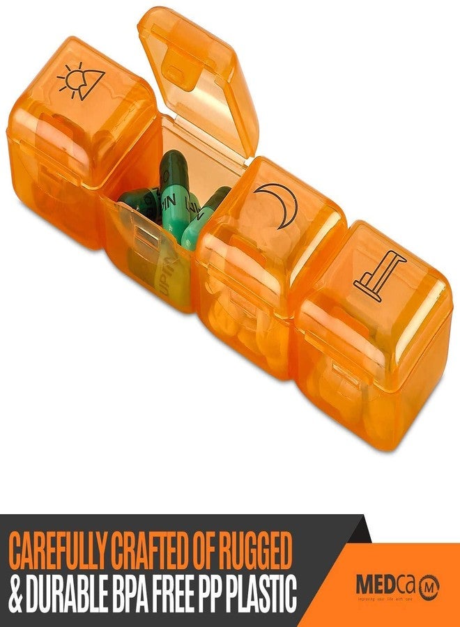 MEDca Weekly Pill Organizer - 4 Compartment Am/pm Pill Box, 7 Day Large Travel Medication Dispenser Case for Vitamins and Medicines by MEDca - Image 4